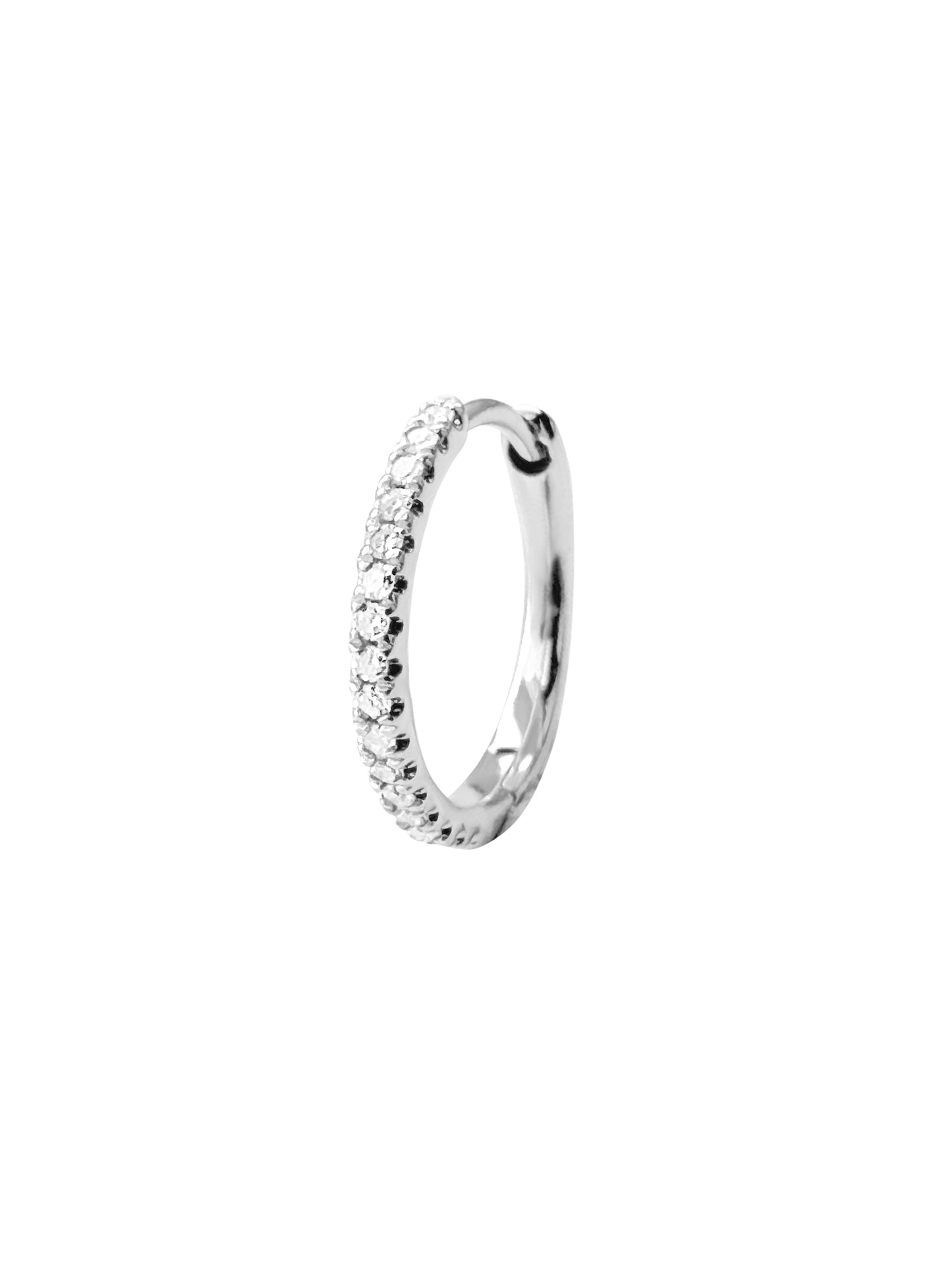 14KT Gold Diamond Huggie Clicker Earring