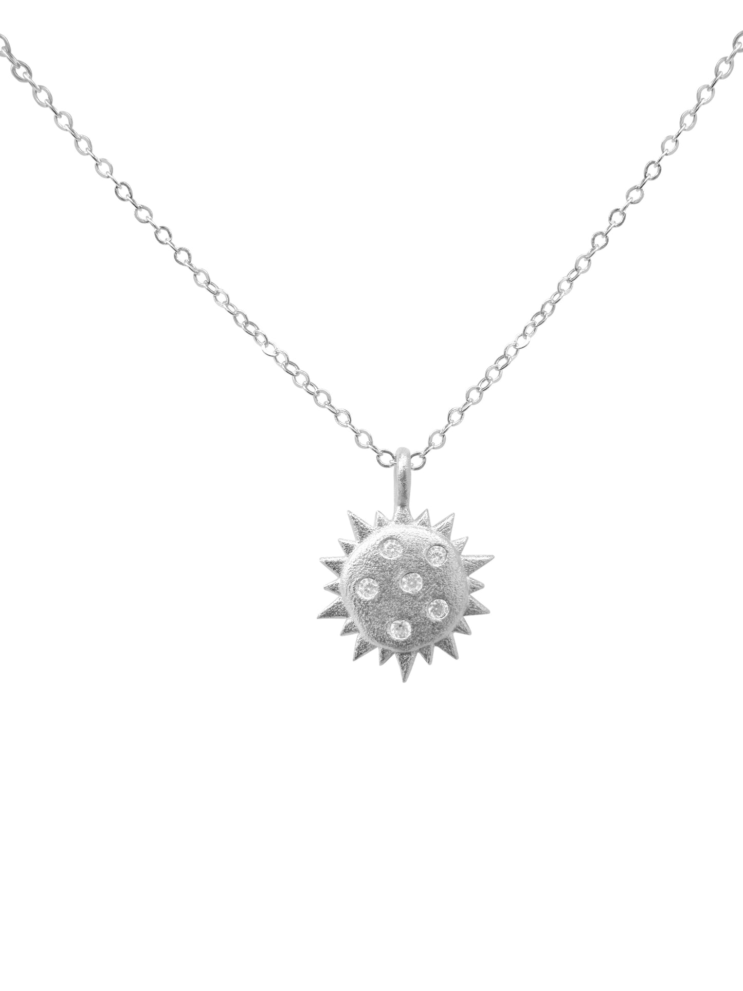 14k Diamond Satin Sun Necklace