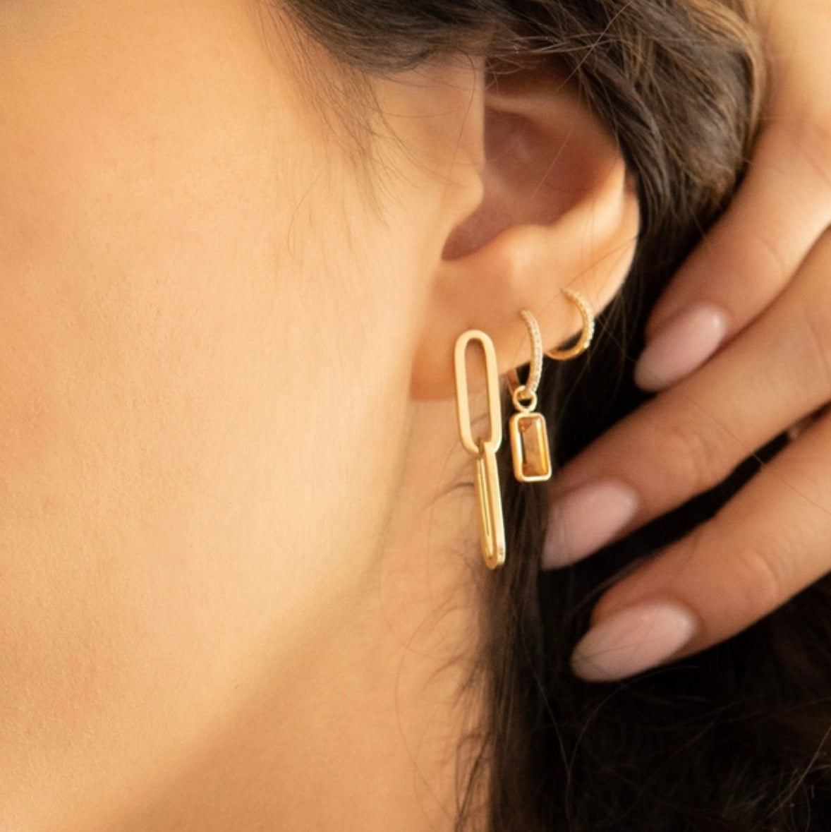 14k Gold Paper Clip earrings