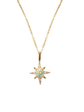 14k Diamond Opal Sun Necklace