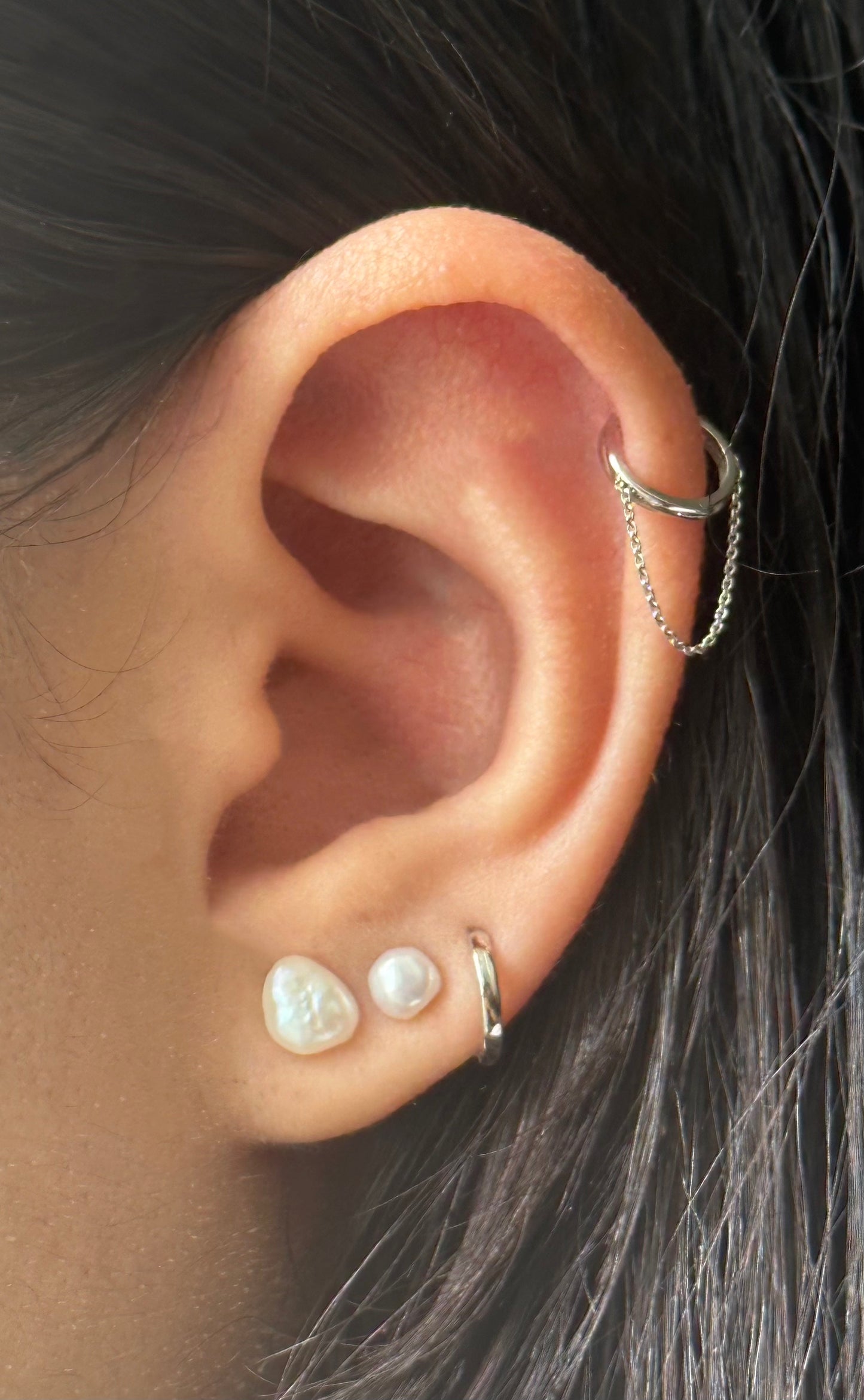 14K Gold 4mm Keshi Pearl Stud Earrings
