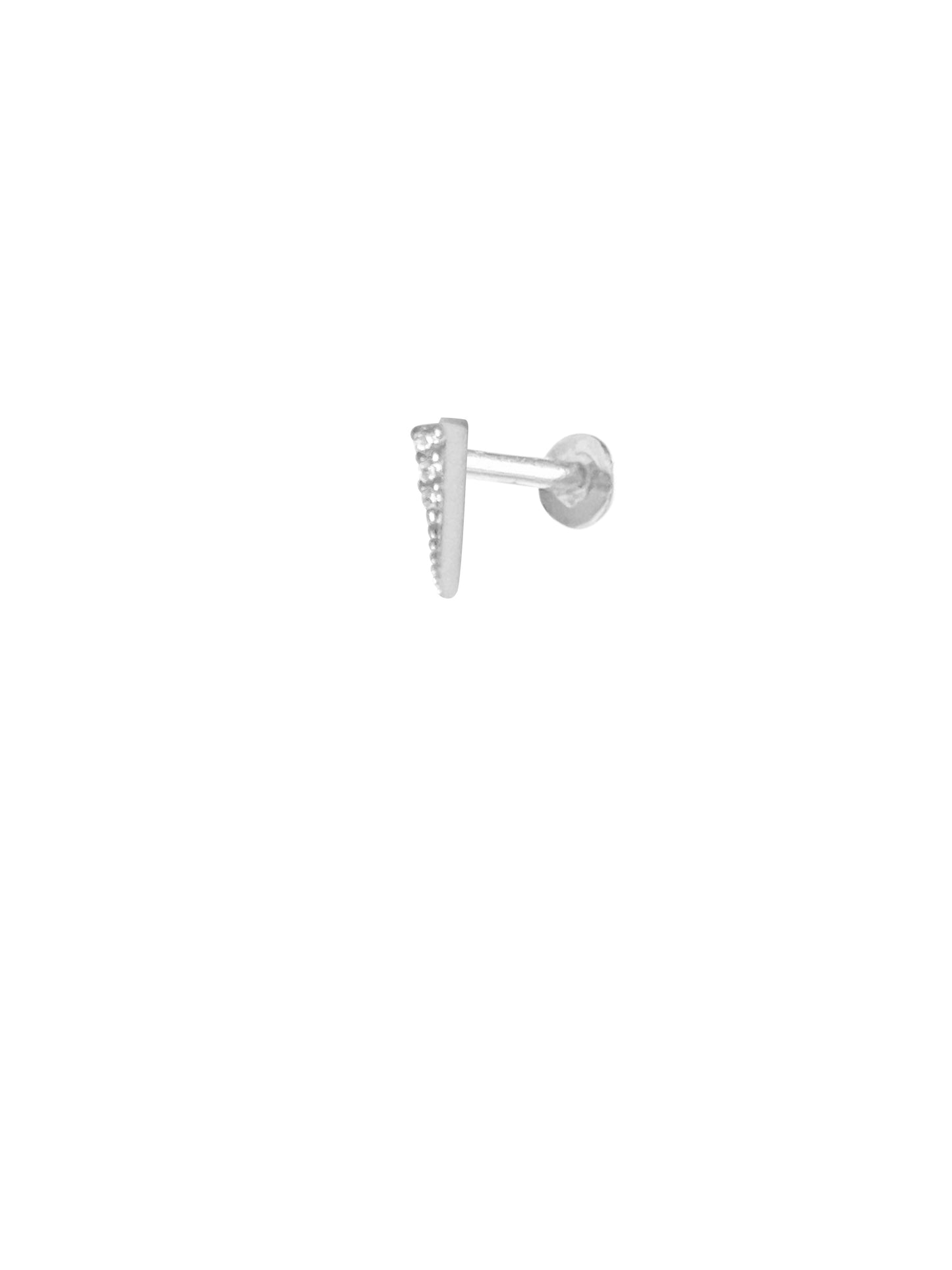 14K Gold Push Flat Back Diamond spike Earring