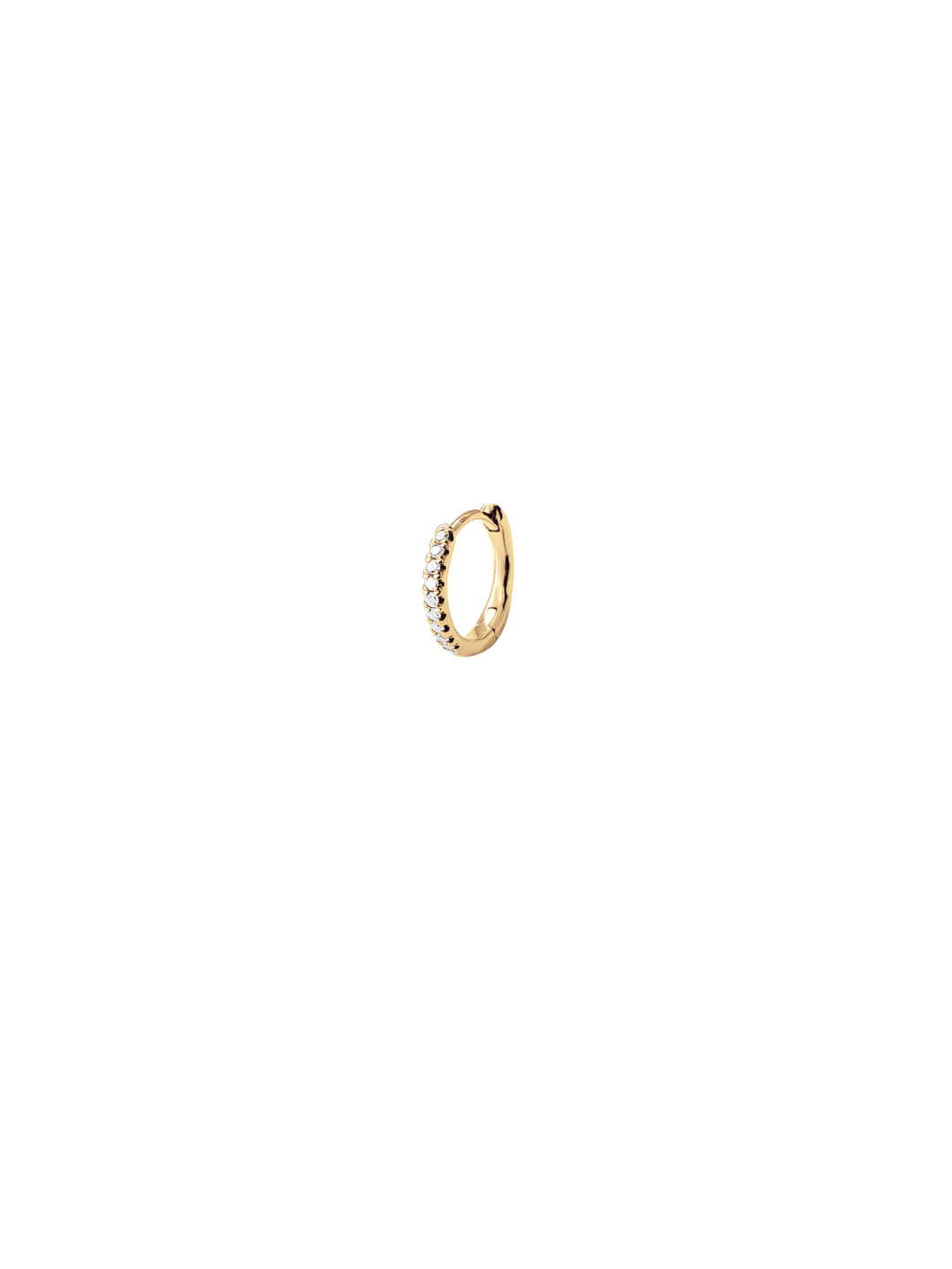 14KT Gold Mini Diamond Huggie Clicker Earring
