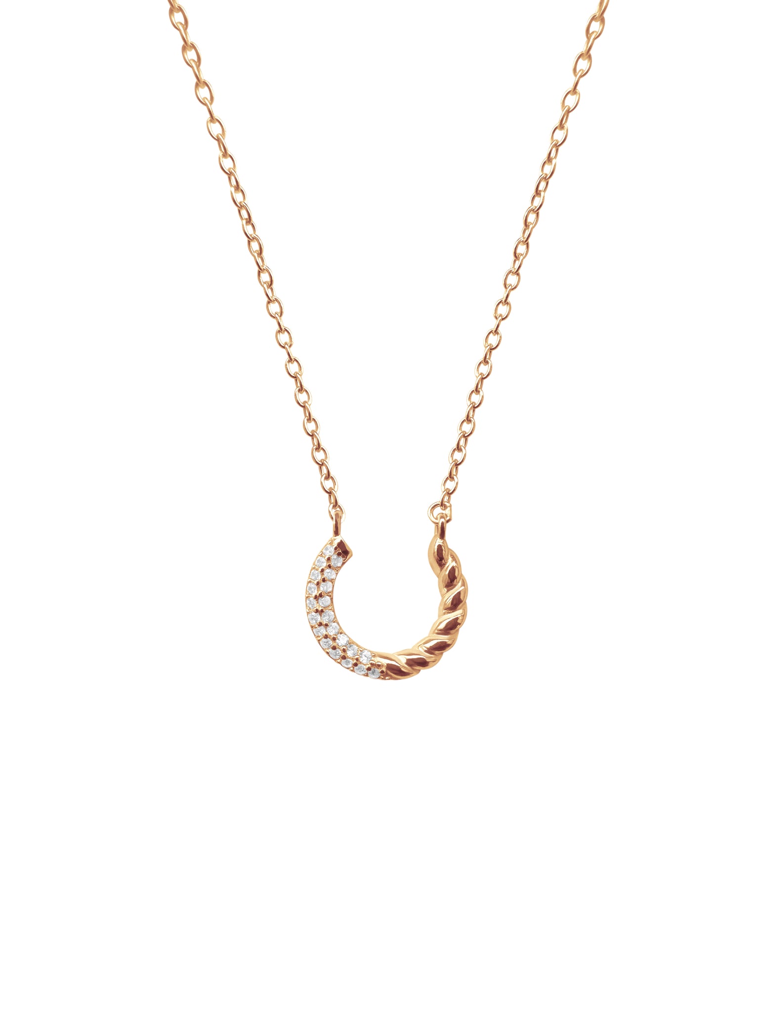 platinum 30 diamond antique horseshoe pendant necklace – Rambling Rose