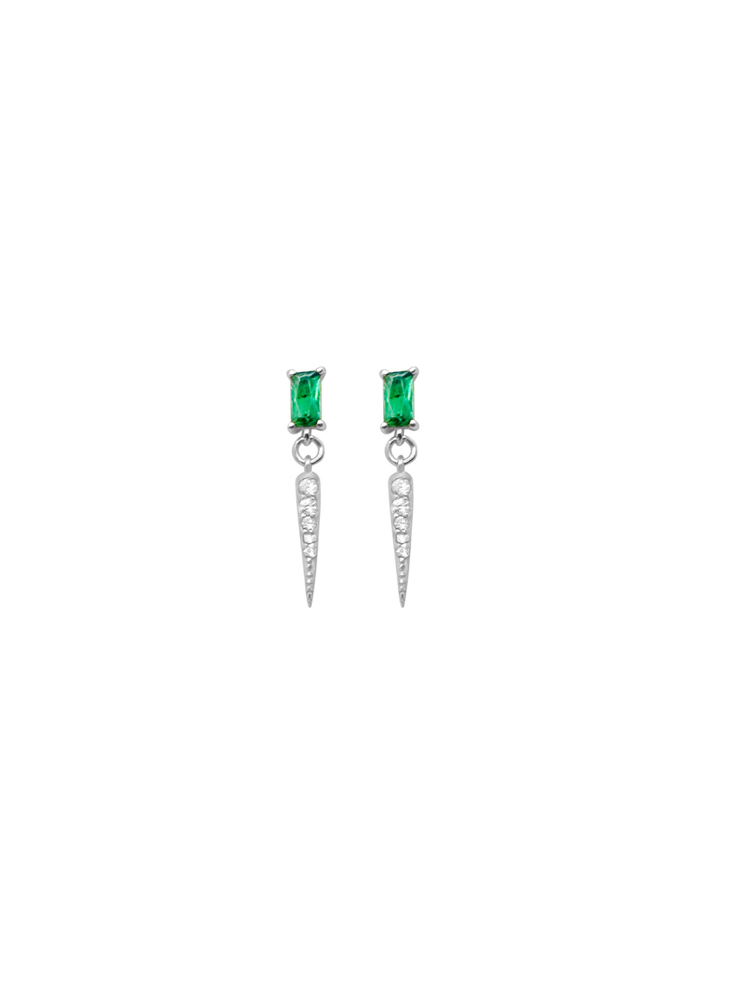 14k Emerald & Diamond Earrings
