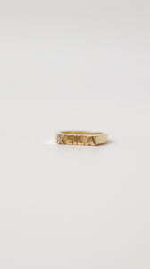 14k Solid Gold Diamond Pinky Name Ring