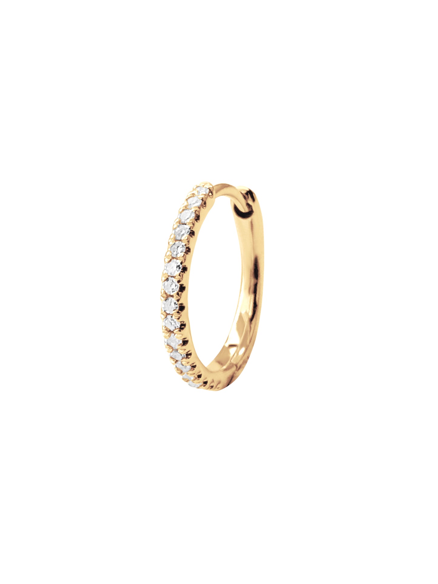 14KT Gold Diamond Huggie Clicker Earring