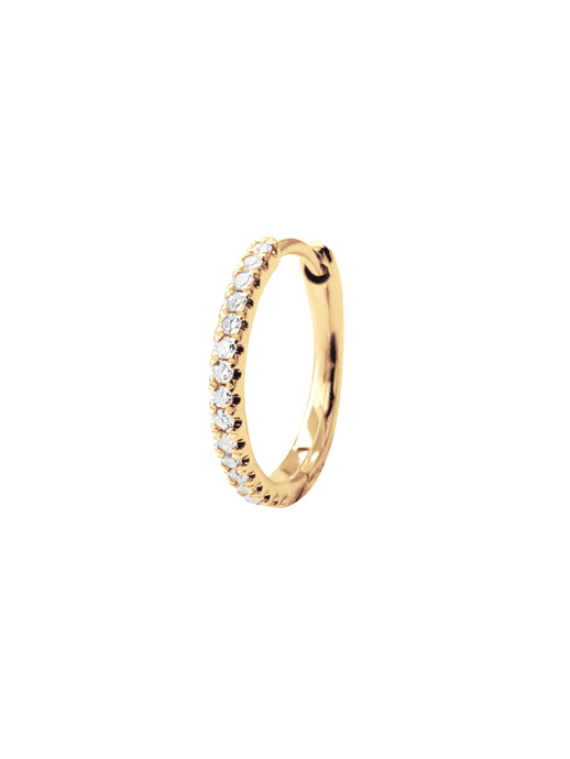 14KT Gold Diamond Huggie Clicker Earring