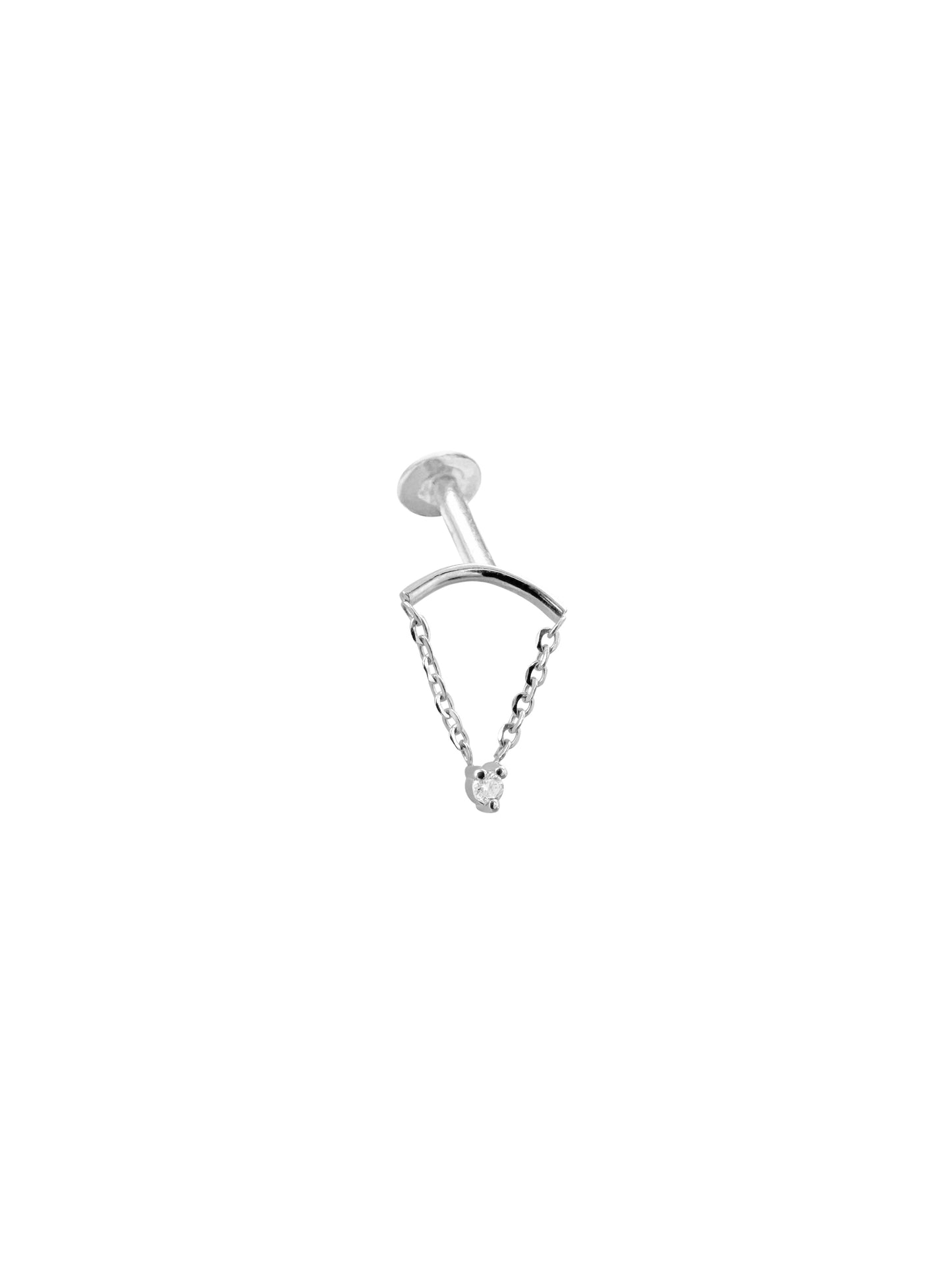 14K Gold Diamond Chain Flat Back