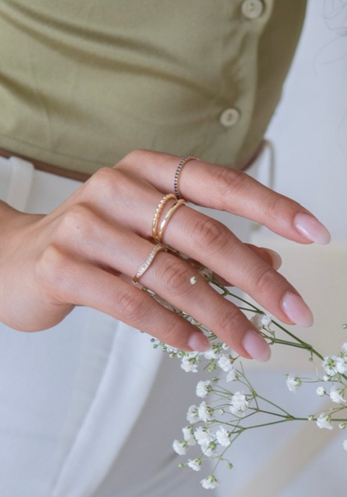 14k Solid Gold Double Band