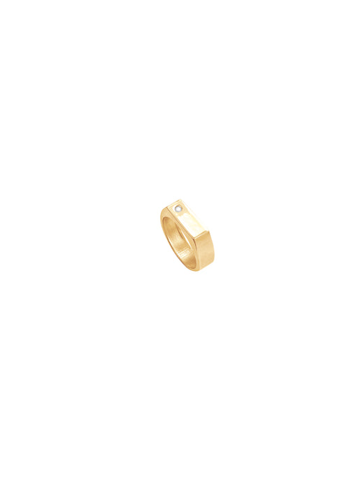 14k Gold Flat Top Diamond Band