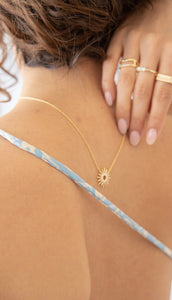 14k Diamond Pave Sun Necklace