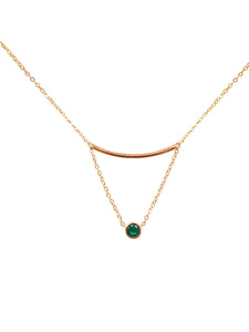 14K Gold Emerald Necklace