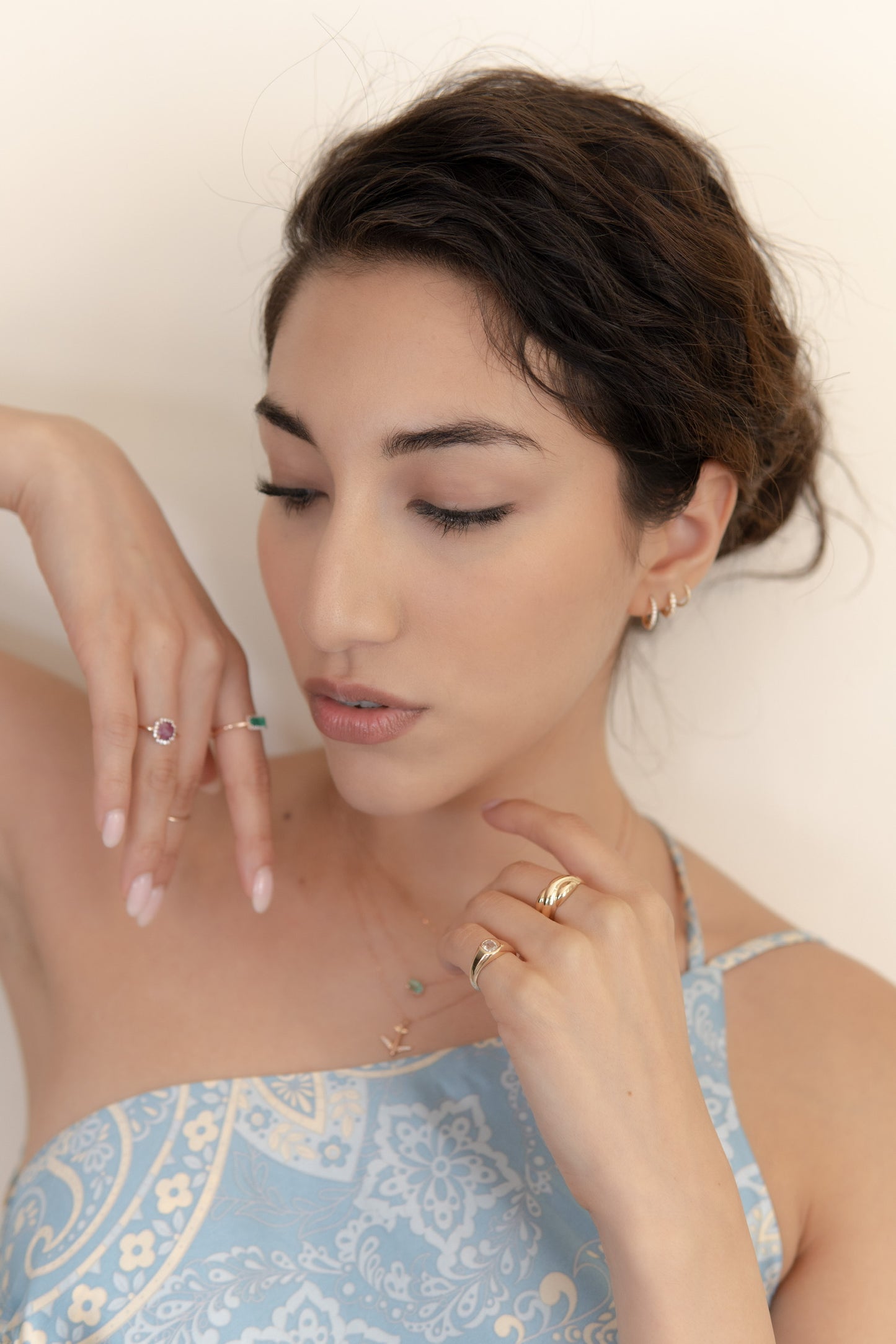 14KT Gold Diamond Huggie Clicker Earring