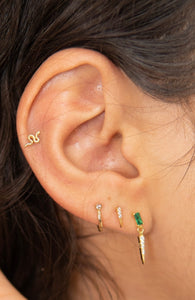 14KT Gold Mini Huggie Diamond Clicker Earring