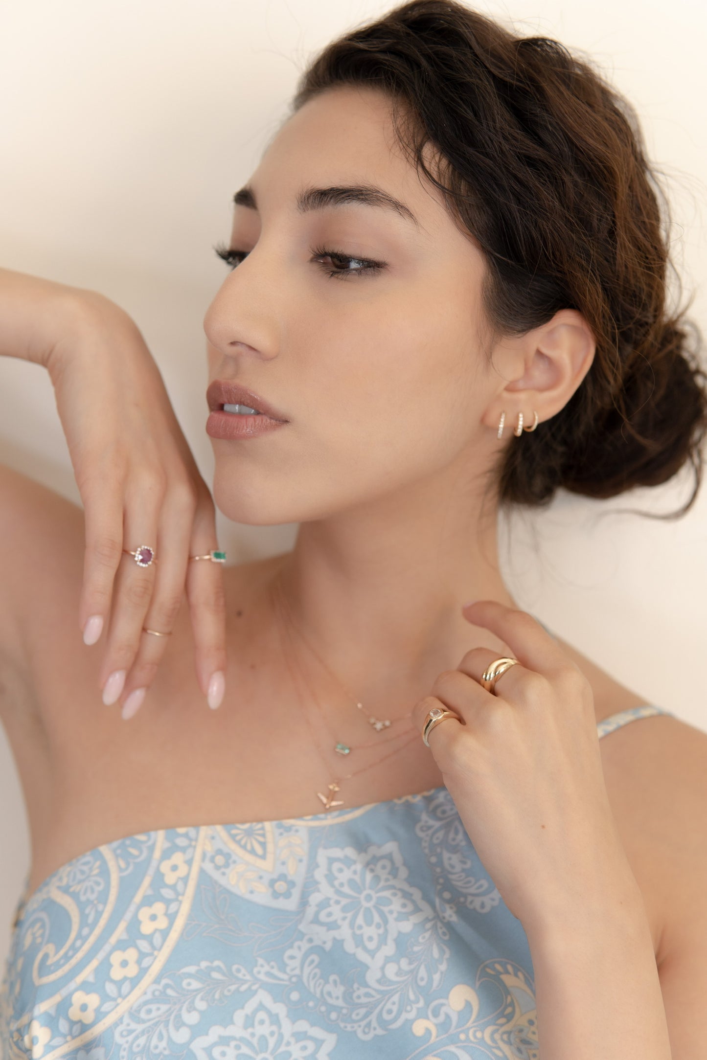 14KT Gold Diamond Huggie Clicker Earring