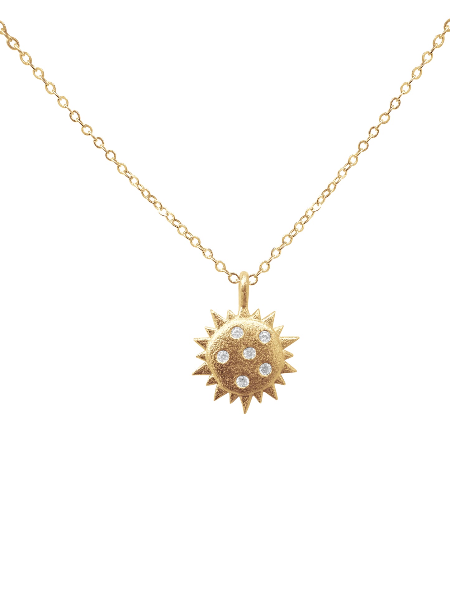 14k Diamond Satin Sun Necklace