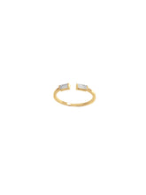 14K Gold Diamond Baguette Open Ring