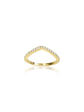 14k Gold Diamond V-Shape Ring