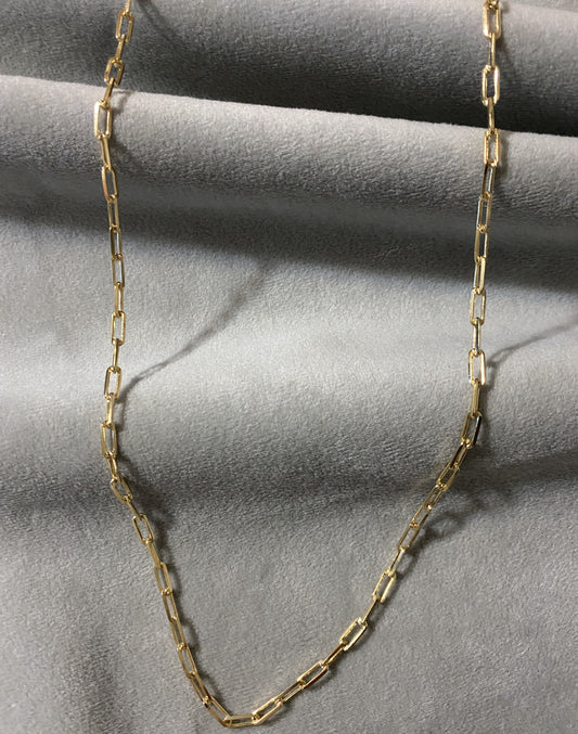 18K Gold Filled Paper Clip Chain