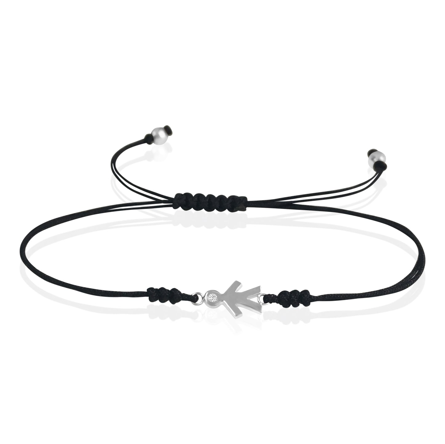 Mom Macrame 14k Gold Diamond Bracelet