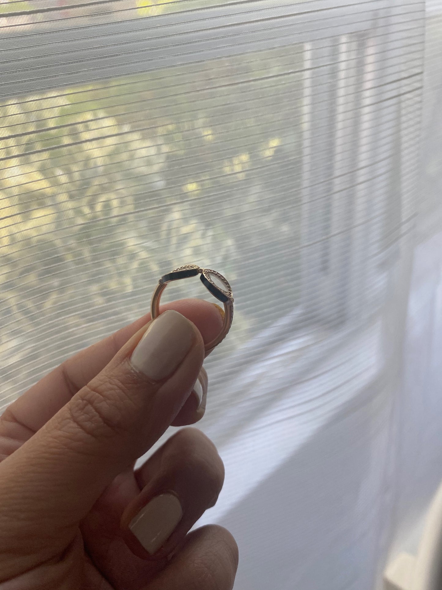14K Gold Eye Glasses Ring