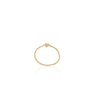 14K Gold & Diamond Soft Chain Mini Heart Ring