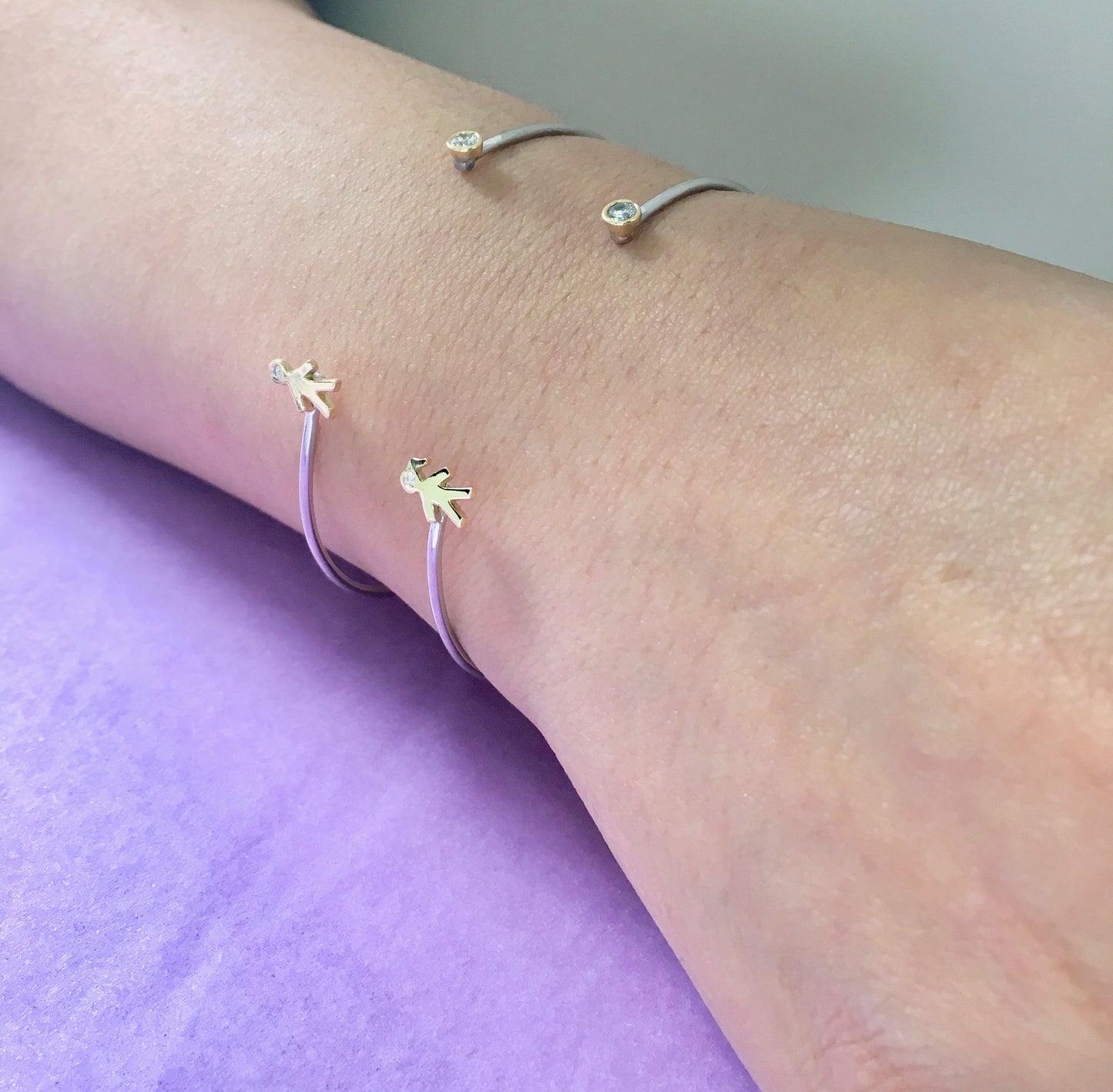 Mom 18k Gold & Silver Bangle