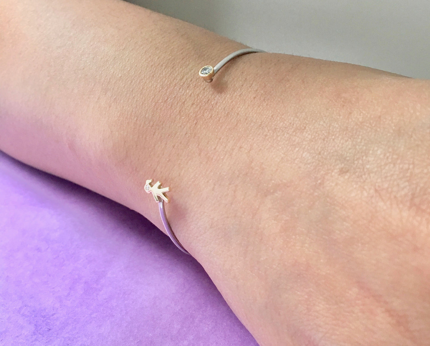 Mom 18k Gold & Silver Bangle