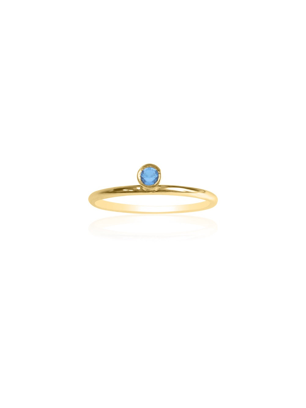 14k Gold Gemstone Bezel Ring
