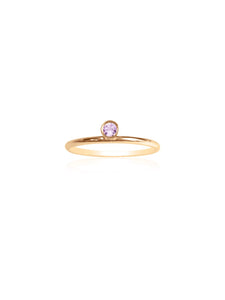 14k Gold Gemstone Bezel Ring