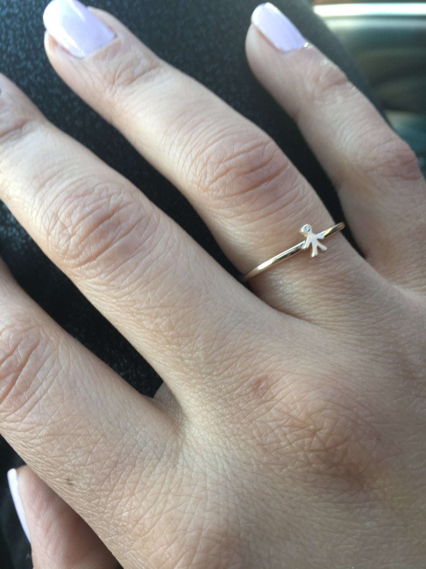 Mom 14K Diamond Mini Stackable Ring