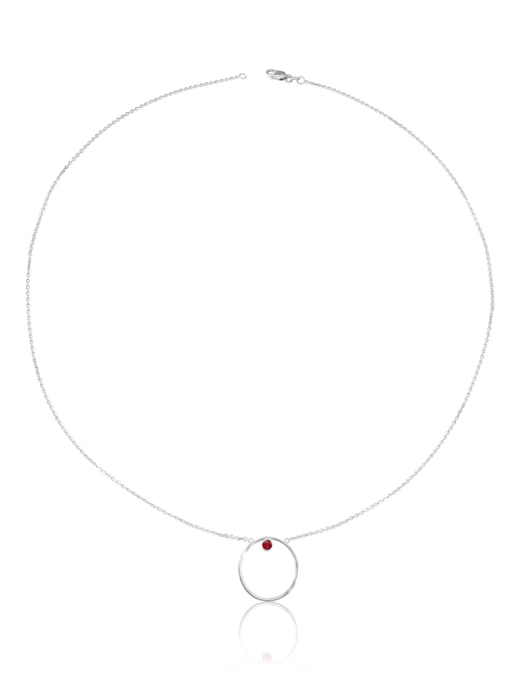 14K Gold Diamond/Gemstone Circle Necklace