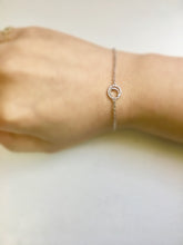 keila jewelry 14K Diamond Halo Initial Bracelet 