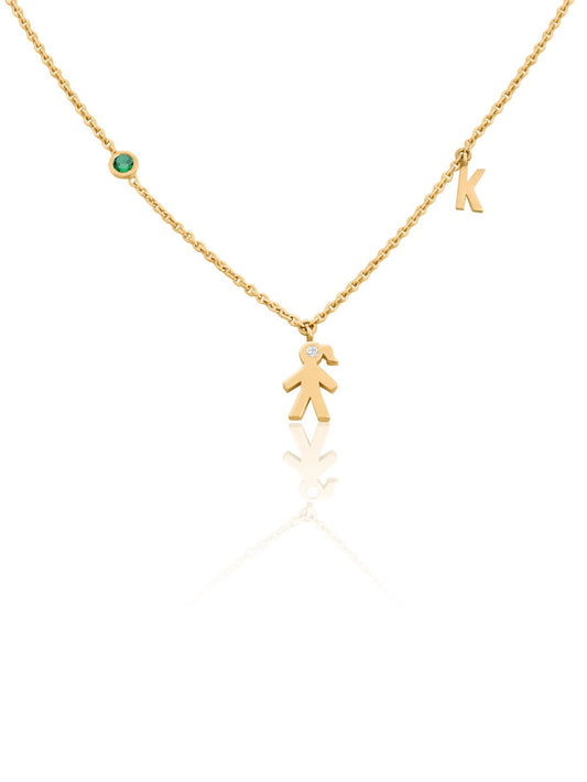 keila jewelry initial mom necklace/girl