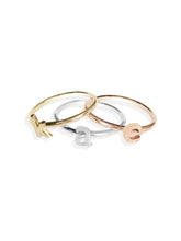 keila jewelry 14K Diamond Initial Stackable Ring k-a-e
