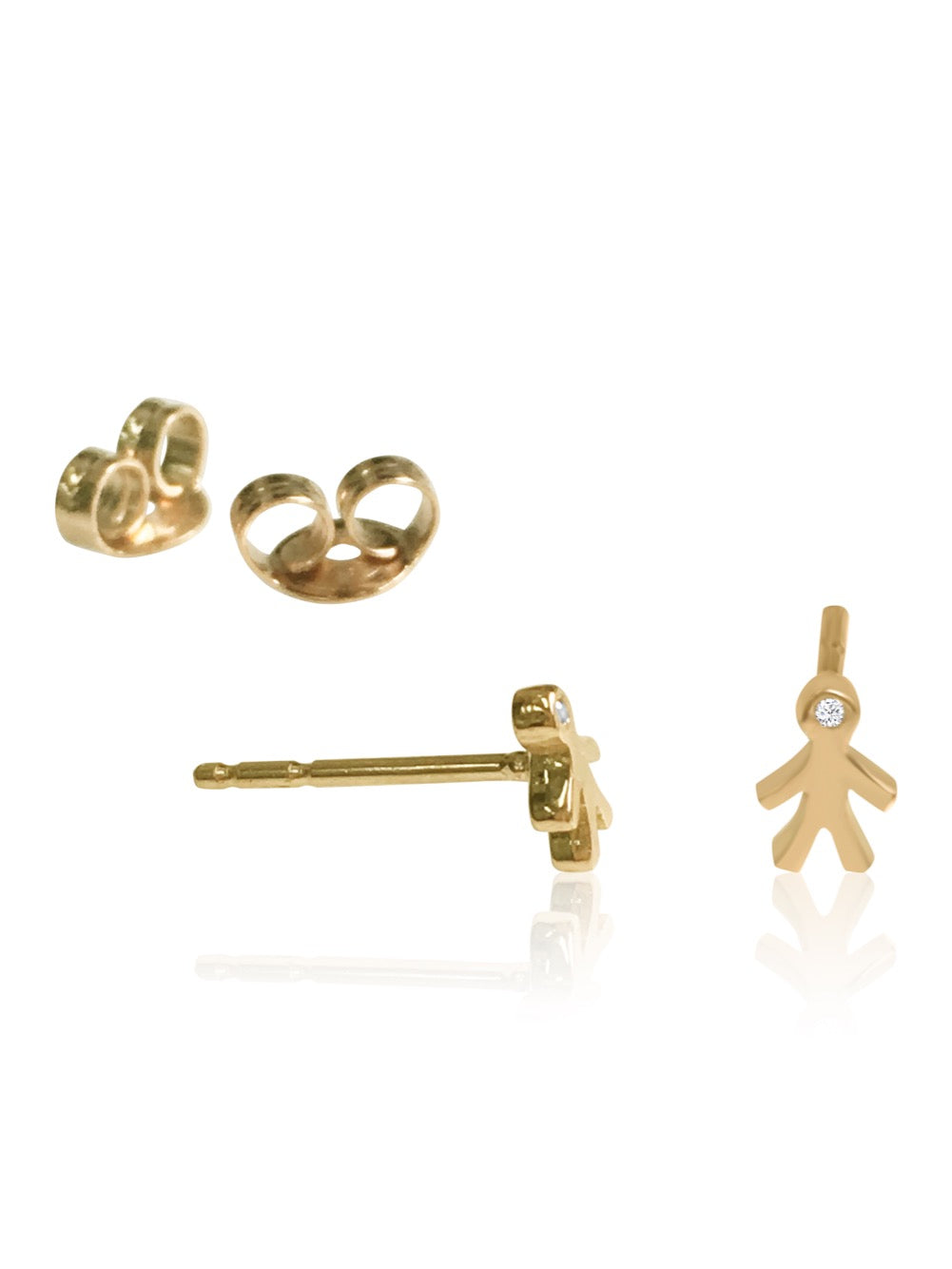 14K Mom Mini Diamond Earring