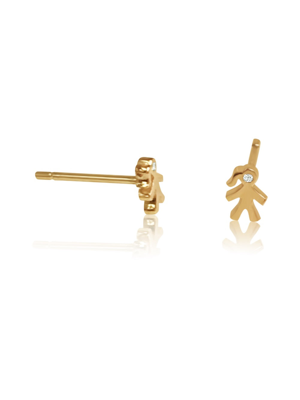 14K Mom Mini Diamond Earring
