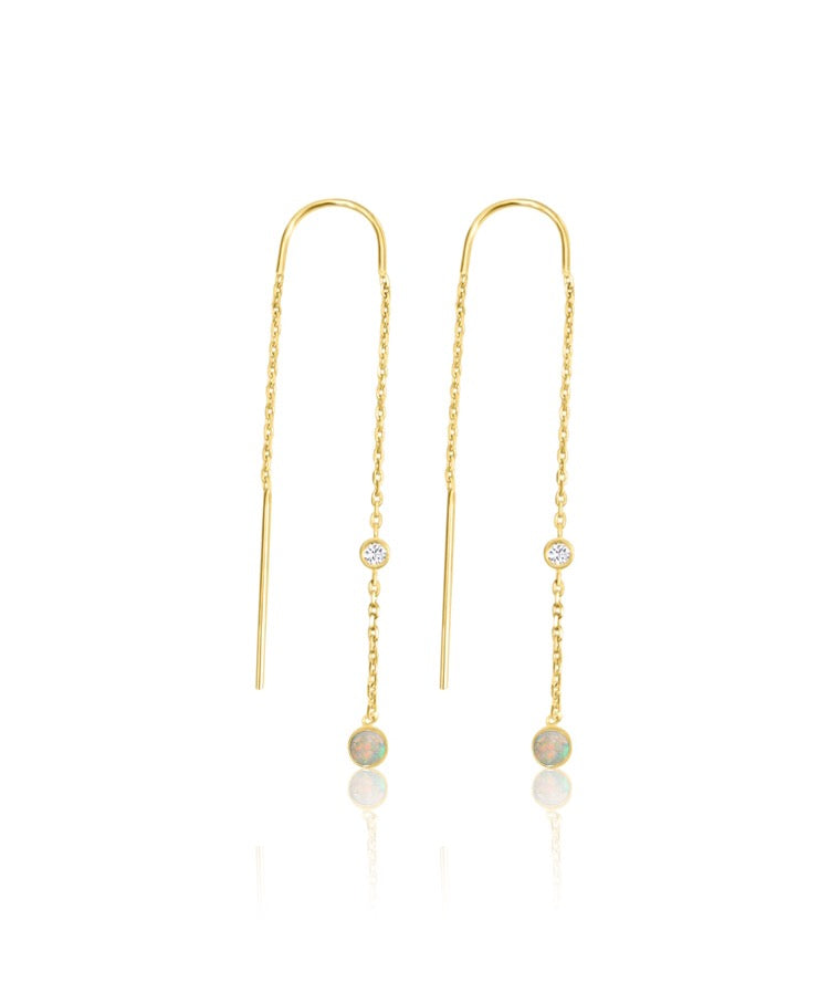 14k Diamond Gemstone Earrings