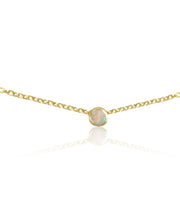 14K Gemstone Bezel Necklace