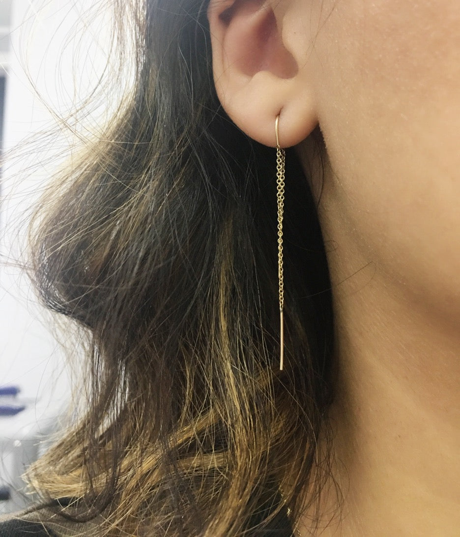 14k Gold Chain Earrings