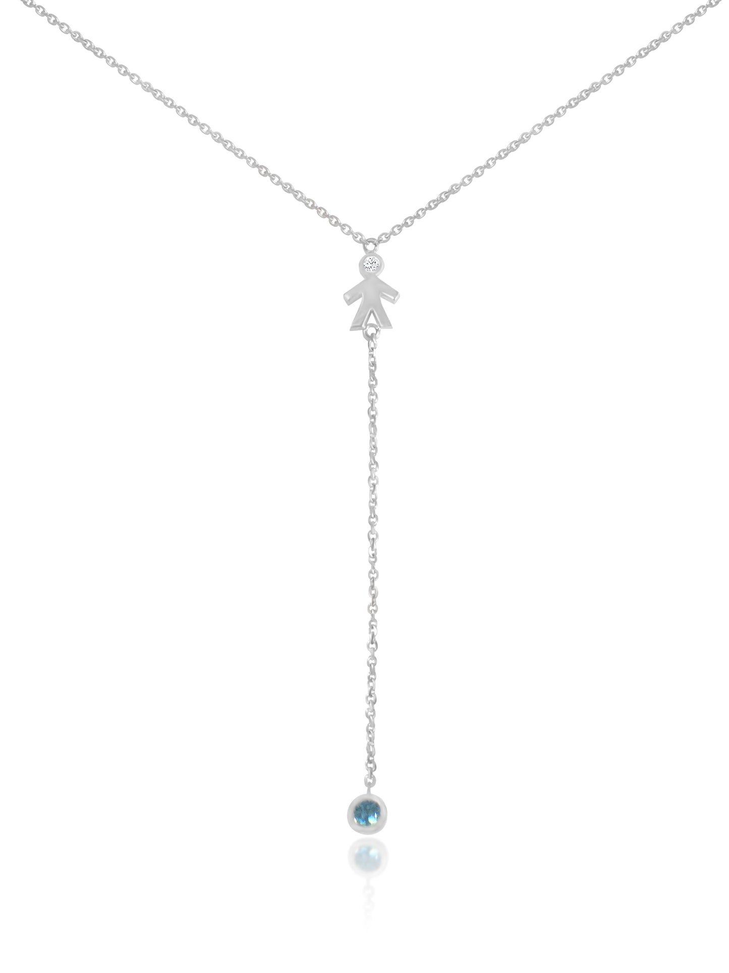 Mom 14k Diamond & Gemstone Lariat Necklace