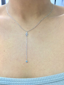 Mom 14k Diamond & Gemstone Lariat Necklace