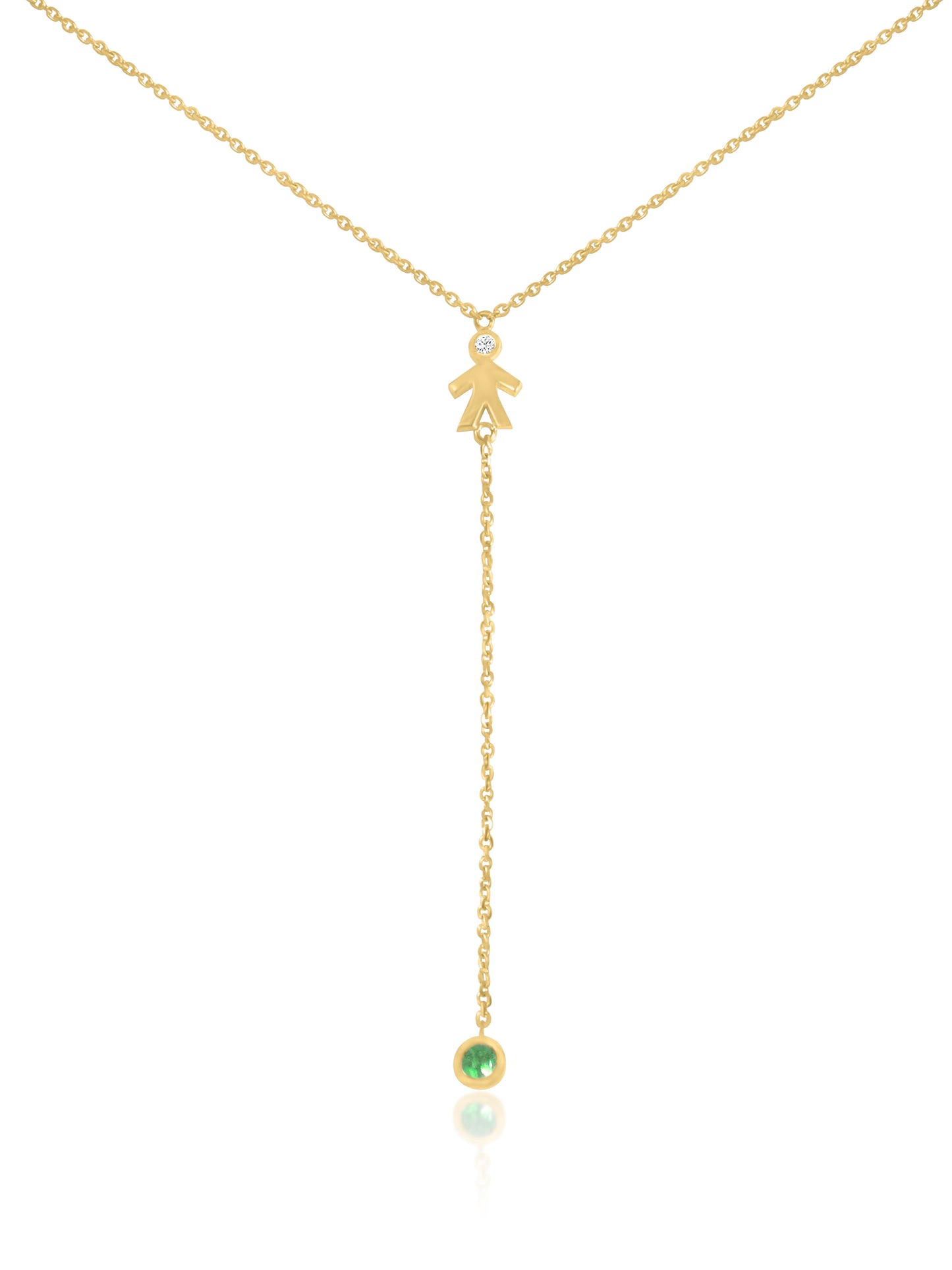 Mom 14k Diamond & Gemstone Lariat Necklace