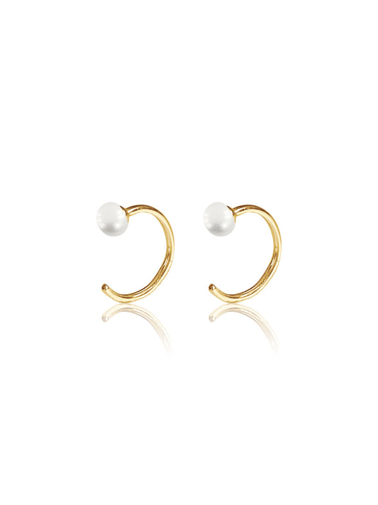 14K Gold Claw Pearl Earring