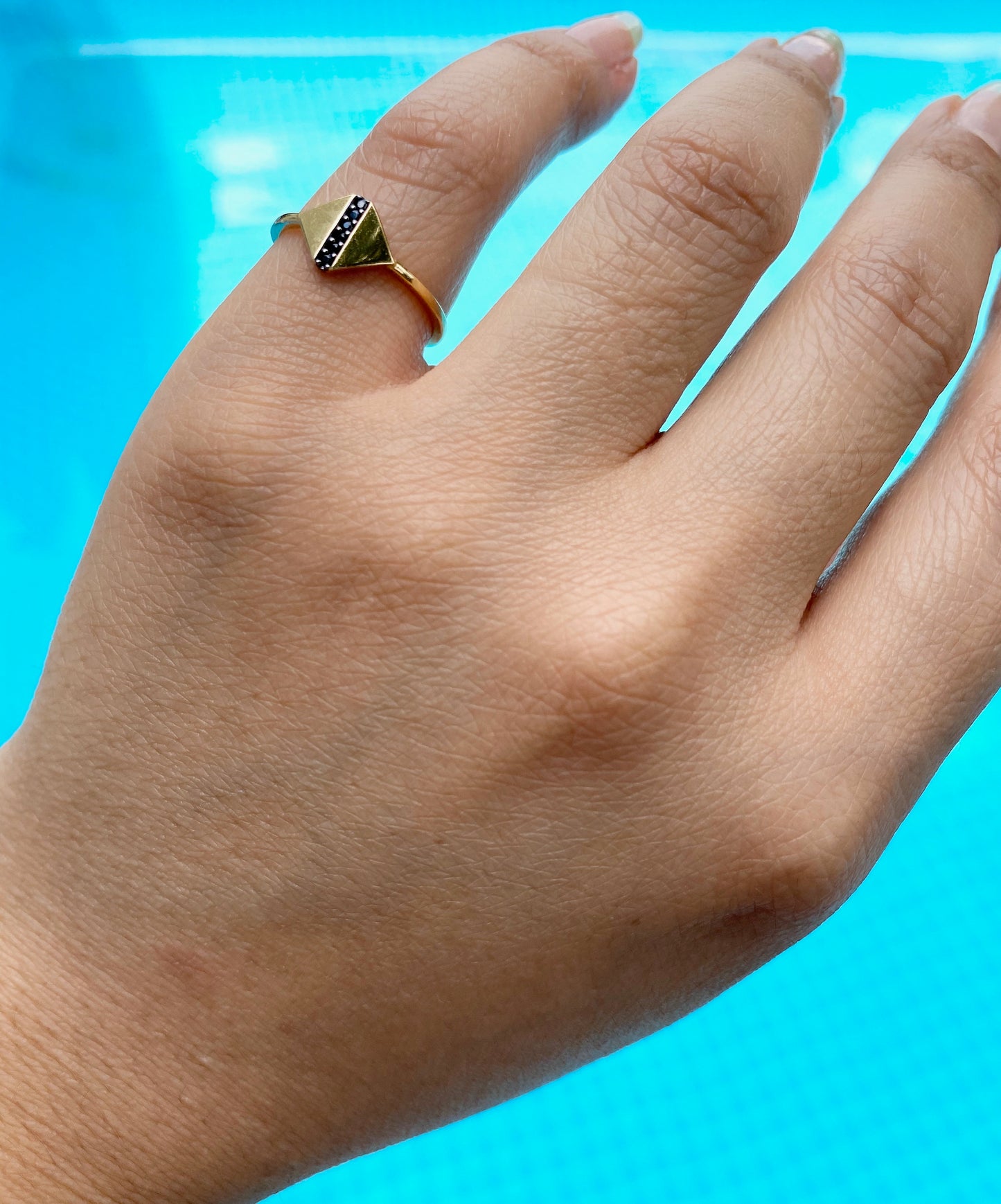 14K Gold Pave Signet Ring