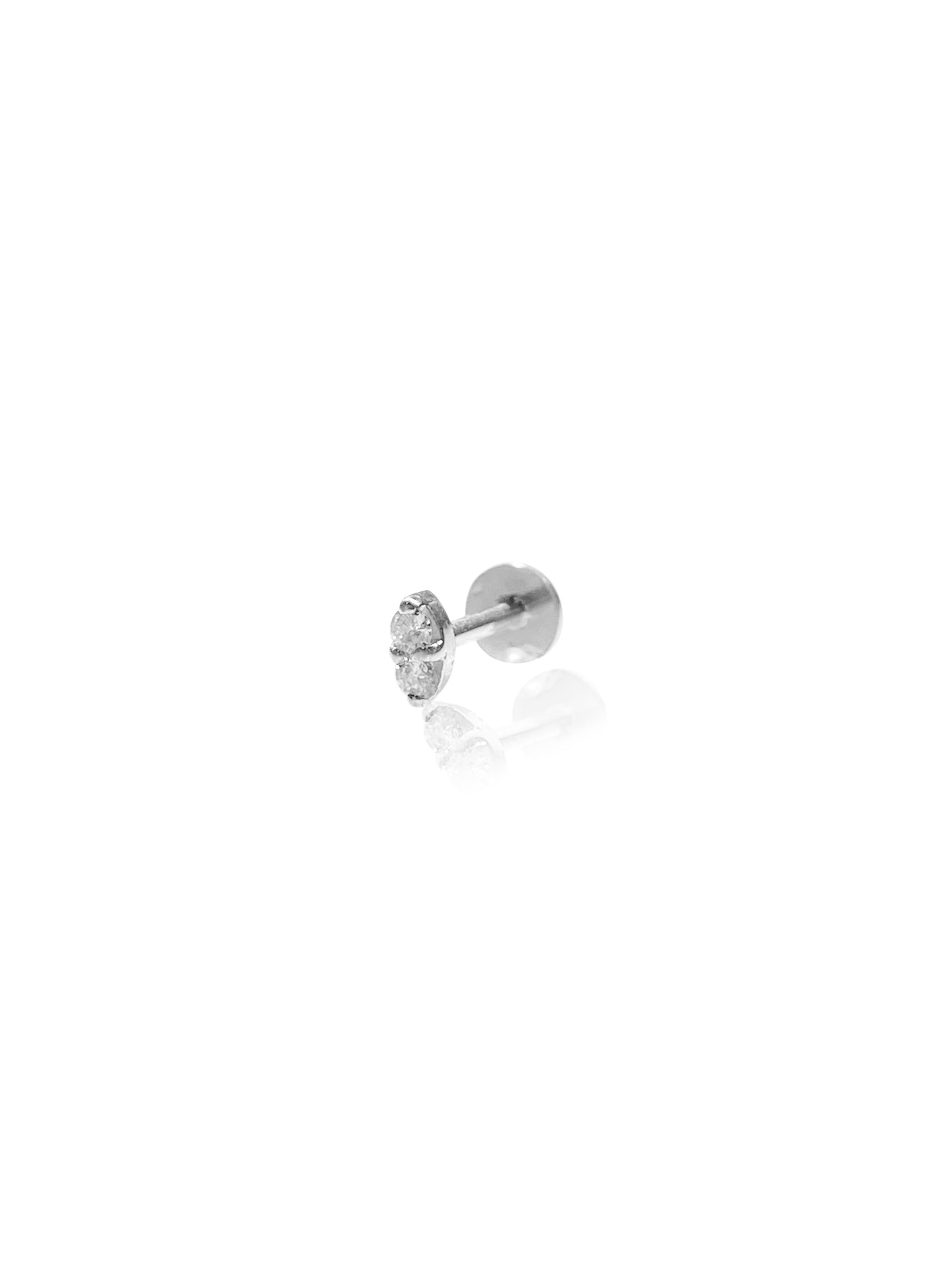 14K Gold Push Flat Back Diamond Marquis Shape Earring