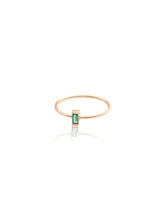 14k Gold Mini Emerald Baguette Ring