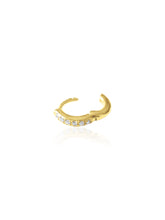 14KT Gold Diamond Mini Bold Huggie Clicker Earring