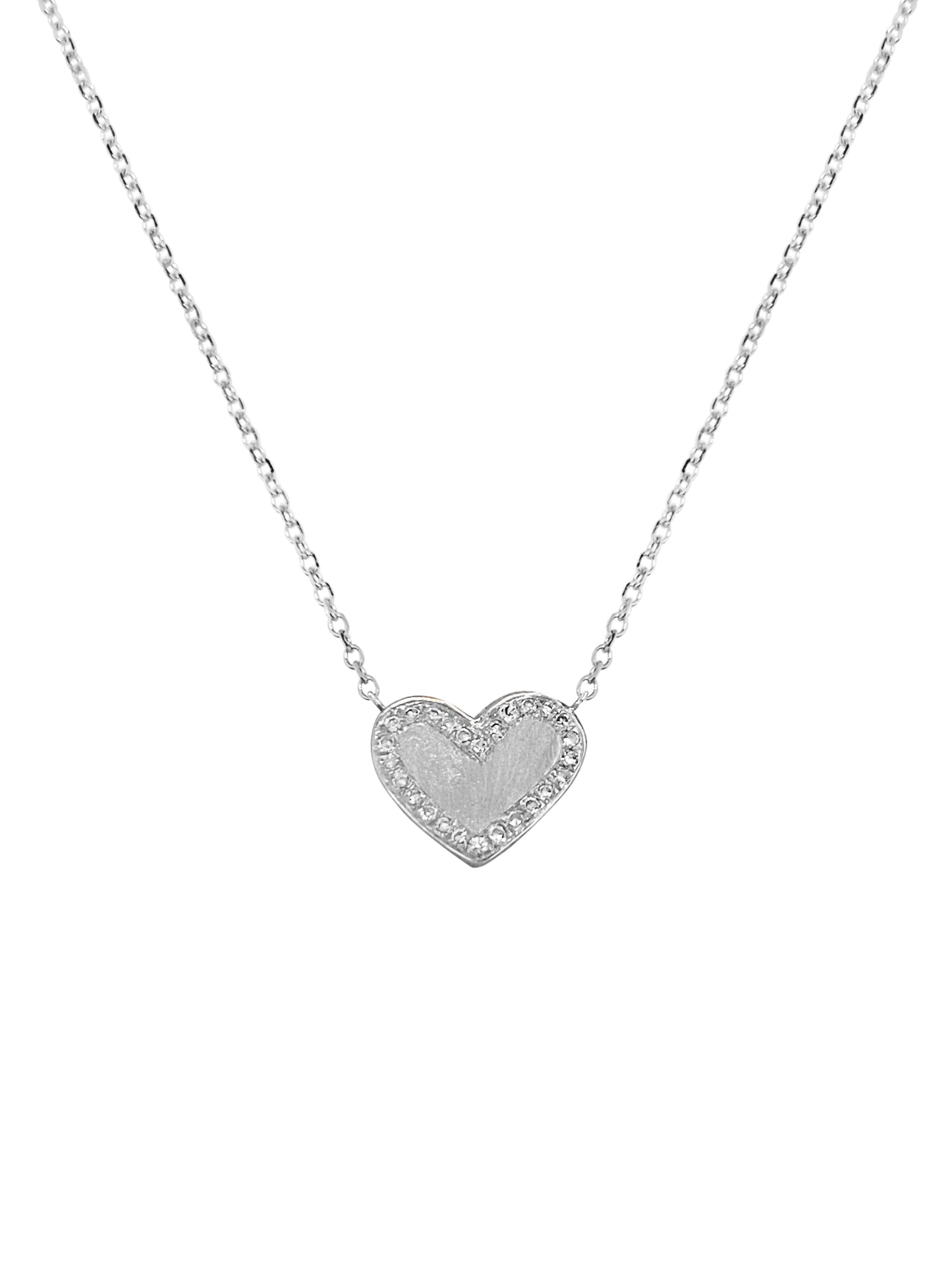 14K Heart Pave Diamonds Necklace